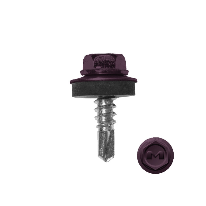 Саморез по металлу Daxmer 5,5х19 (250шт) сверло №3 RAL 4007